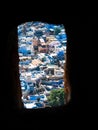 View of Jodhpur city with vivid blue-painted houses