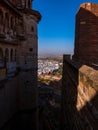 View of Jodhpur city with vivid blue-painted houses