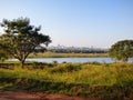 A view from Juan Domingo Peron Park, Uruguay river and cityscape of Uruguaiana, Brazil in the background Paso de los libres,