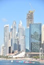 View of Jumeirah Beach Residences from Bluewaters Island in Dubai, UAE