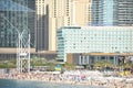 View of Jumeirah Beach Residences from Bluewaters Island in Dubai, UAE Royalty Free Stock Photo