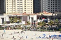 View of Jumeirah Beach Residences from Bluewaters Island in Dubai, UAE