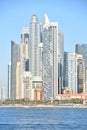 View of Jumeirah Beach Residences from Bluewaters Island in Dubai, UAE