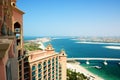 The view on Jumeirah Palm man-made island Royalty Free Stock Photo