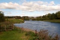 View of Junction pool on river Tweed at Kelso Royalty Free Stock Photo