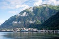 View of Juneau Alaska skyline and docks Royalty Free Stock Photo