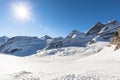 View of Jungfrau and Aletsch glacier from Jungfraujoch Royalty Free Stock Photo