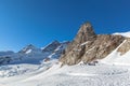 View of Jungfrau and The Sphinx Observatory from Jungfraujoch Royalty Free Stock Photo