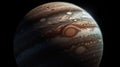 View of Jupiter from space. Cosmic background. Generative AI.