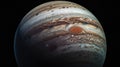View of Jupiter from space. Cosmic background. Generative AI.