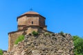 View on the Jvari monastery, orthodox monastery of the 6th century on the rocky mountaintop over the old town of Mtskheta Royalty Free Stock Photo