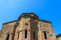 View on the Jvari monastery, orthodox monastery of the 6th century on the rocky mountaintop over the old town of Mtskheta Royalty Free Stock Photo