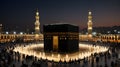 A view of the Kaaba in Makkah, illuminated by soft light during evening prayers Royalty Free Stock Photo