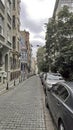 View from Kadikoy district with its old and historical buildings and narrow streets