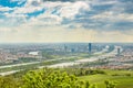 View from Kahlenberg hill on vienna cityscape. Royalty Free Stock Photo