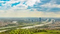 View from Kahlenberg hill on vienna cityscape. Royalty Free Stock Photo