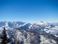 View of the Kaisergebirge in Tyrol in winter Royalty Free Stock Photo