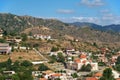 The view of Kakopetria village upon the foothill of the Troodos Mountain. Nicosia District. Cyprus Royalty Free Stock Photo