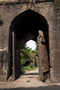 View of Kalaburagi fort back entrance gate & door isolated