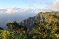 View from Kalalau Lookout at Kokee State Park in Kapaa on the island of Kauai in Hawaii Royalty Free Stock Photo