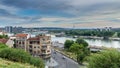 A view from Kalemegdan fortress in Belgrade to Sava river. Royalty Free Stock Photo