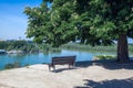 A view from Kalemegdan fortress in Belgrade to Sava river and city downtown. Royalty Free Stock Photo