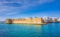 View of the Kales Venetian fortress at the entrance to the harbour, Ierapetra, Crete. Royalty Free Stock Photo