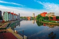 View of Kaliningrad city, Pregolya River, Russia Royalty Free Stock Photo