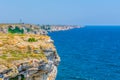 View of the kamen bryag cliffs standing over the black sea in Bulgaria Royalty Free Stock Photo