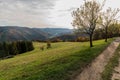 View from Kamenity hut in Moravskoslezske Beskydy mountains in Czech republic