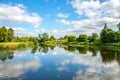 View of the Kamenka river in Suzdal, Russia