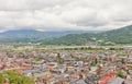 View of Kaminoyama city from Kaminoyama Castle, Japan