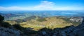 View from Kampenwand mountain to alpine foothills and lake Chiemsee, bavaria in autumn Royalty Free Stock Photo