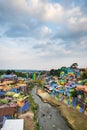 View of Kampung Warna-Warni Jodipan, the Village of Color in Malang, Indonesia