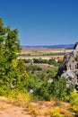 View of Kanarraville valley and mountain range from hiking trail to Waterfalls in Kanarra Creek Canyon by Zion National Park, Utah Royalty Free Stock Photo