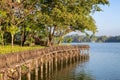 View of Kandawgyi Lake and park in Yangon Royalty Free Stock Photo
