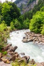 View of the Kander river, Switzerland Royalty Free Stock Photo
