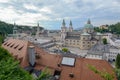 View on Kapitelplatz, St Peter`s Abbey, Franciscan Church and Sa Royalty Free Stock Photo
