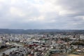 The view of Karatsu city from the castle. It`s located by the se