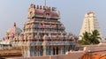 View of Karthagai Gopuram and Vellai Gopuram, Srirangam Temple, Trichy, Tamilnadu