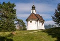 View on karwendel mountains and the chapel maria koenigin queen maria, bavaria, germany