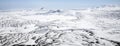 View of the Karymskoe crater lake from the side of the Karymskaya Sopka volcano, in early may