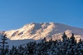 View from Kasprowy Wierch at Swinica mountain peak at winter. Amazing mountain range with snow capped mountain peaks in Tatra