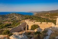 View from Kastelos castle on hill of Kritinia island of Rhodes,