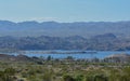 A view of Katherine Landing at the border of Arizona and Nevada on Mohave Lake. Lake Mead National Recreation Area, Mohave County, Royalty Free Stock Photo