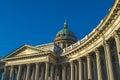 View Kazan Cathedral in Saint Petersburg blue sky morning.