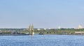 Kazanka River and Millennium Bridge, Kazan, Russia. Royalty Free Stock Photo