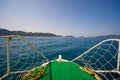 The view of Kekova Island from the front of the boat Royalty Free Stock Photo