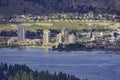 A view of the Kelowna Skyline and Okanagan Lake from Mount Boucherie in West Kelowna British Columbia Canada