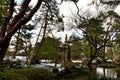 View of the Kenroku En garden during the winter season Royalty Free Stock Photo